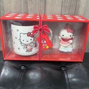 Blue Sky Clayworks Winter Ice Skater Hello Kitty Mug & Ornament Boxed Gift Set